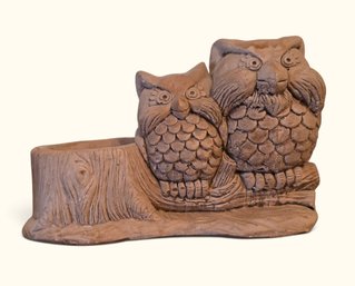 DR4 Vintage 1974 Wallace Berrie Planter Pals Owl Figurine Planter