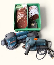 R120  Bosch 3725DEVS Random Orbit Sander And RO600 Detail Sander Kit With Sanding Discs