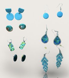 #BR15 Assorted Blue And Green Fashion Earrings Lot