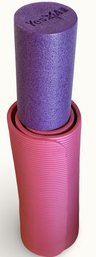 #LR1 Yes4All Purple Foam Roller And Pink Yoga Mat Fitness Set