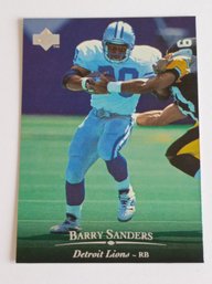 1996 Upper Deck Barry Sanders Football Card Lions