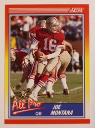 1990 Score Joe Montana All-Pro Football Card 49ers