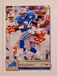 1992 Upper Deck Barry Sanders Football Card Lions