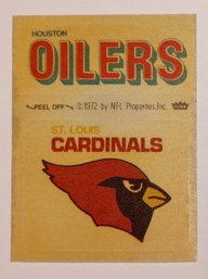 1972 Fleer Team Cloth Patch Stickers Oilers / Cardinals Logo