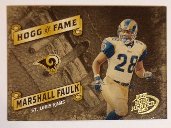 2003 Playoff Hogg Of Fame #'d /500 Marshall Faulk Football Card Rams