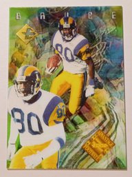 1996 Collector's Edge Advantage Video #'d /2000 Issac Bruce Insert Football Card Rams
