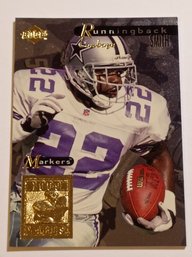 1998 Collector's Edge Supreme Emmitt Smith Season Review 1000 Yard Markers Insert Football Card Cowboys
