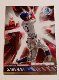 2024 Bowman Chrome Plasma Power Paulino Santana Insert Prospect Baseball Card Rangers