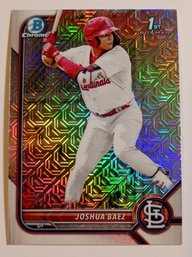2022 Bowman Chrome Mojo Parallel Joshua Baez 1st Bowman Prospect Baseball Card Cardinals