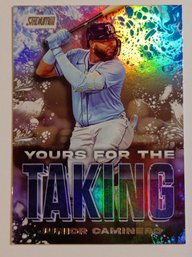 2025 Topps Stadium Club Yours For The Taking Junior Caminero Insert Baseball Card Rays