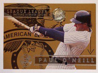 1995 Fleer Ultra Gold Medallion Edition League Leader Paul O'Neill Parallel Insert Baseball Card Yankees