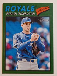 2026 Topps Heritage Green Boarder Cole Ragans Parallel Baseball Card Royals