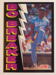1991 Score Bo Jackson Bo Breaker Baseball Card Royals