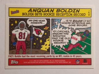 2004 Topps Bazooka Comics Anquan Boldin Rookie Reception Record Football Card Cardinals