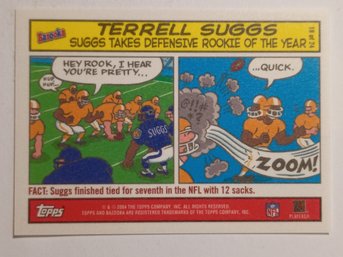 2004 Topps Bazooka Comics Terrell Suggs Defensive Rookie Of The Year Football Card Ravens