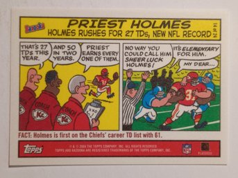2004 Topps Bazooka Comics Priest Holmes NFL TD Record Football Card Chiefs