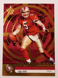 2001 Pacific Vanguard #'d /999 Bombs Away Jeff Garcia Insert Football Card 49ers