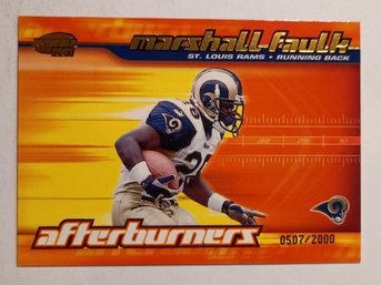 2001 Pacific Invincible #'D /2000 Afterburner Marshall Faulk Insert Football Card Rams