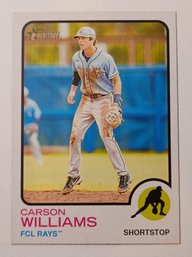 2022 Topps Heritage Minors Carson Williams Prospect Baseball Card Rays
