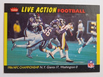 1987 Fleer Live Action Football Card Giants '86 NFC Championship Lawrence Taylor