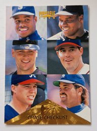 1996 Pinnacle Chase Checklist K. Griffey Jr., F. Thomas, C. Ripken Jr., G. Maddux, C. Jones, M. Piazza