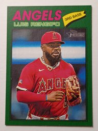 2026 Topps Heritage Green Boarder Luis Rengifo Parallel Baseball Card Angels