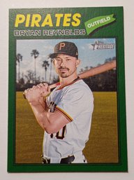 2026 Topps Heritage Green Boarder Bryan Reynolds Parallel Baseball Card Pirates