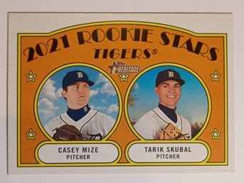 2021 Topps Archives Casey Mize / Tarik Skubal Rookie Baseball Card Tigers