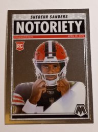 2025 Panini Mosaic Notoriety Shedeur Sanders Rookie Insert Football Card Browns