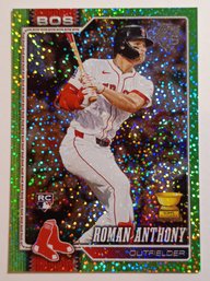 2026 Topps Celebration Confetti Green Foil Roman Anthony Rookie Parallel Baseball Card Red Sox