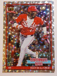 2026 Topps Crackel Foil Elly De La Cruz Parallel Insert Baseball Card Reds