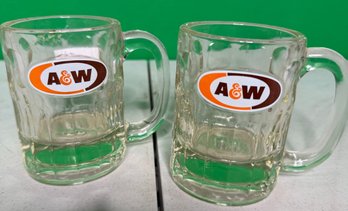 Vintage A&w Root Beer Glass Mugs -- A3
