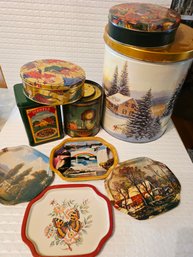 Lot 63 - Collection Of Vintage Tins And Tin Trays