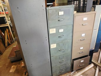 3 Metal Cabinets. 2 Are File Cabinets