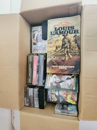 Box Of VHS Or Cassette Tapes, Mostly Untouched, Lot #117