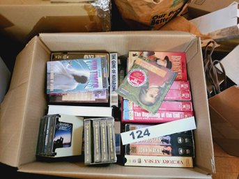 Box Of Old VHS Tapes, Lot #124