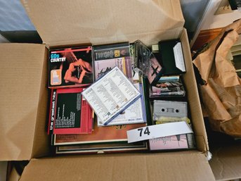 Box Of Discs And VHS, Various Mediums, Lot #74