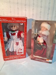 Vintage Mrs Claus Lot Two Pieces Animated