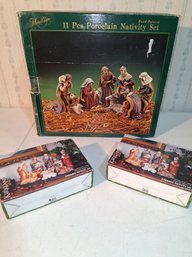 Vintage Christmas Nativity Set 3 Boxes