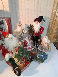 Vintage Christmas Santa Claus Lot Figurines