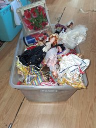 Vintage One Of A Kind Loaded Bin Full Of Smalls Porcelain Head Dolls