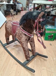 Antique Child Rocking Horse Two Feet Tall 33 In Long