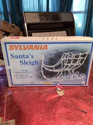 Brand New Sealed Box Light Up Sleigh Wired Frame Sculpture