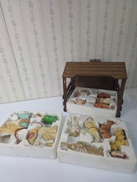 Complete Nativity Set With The Stable