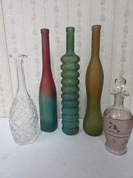 Collection Of 5 Unique Bottles, Decanters