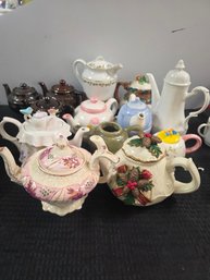 This Giant Lot Of 13 Unique Teapots
