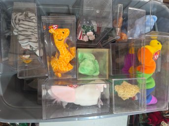 This Large Bin Full Of Ty Beanie Babies And Other Plush Toys