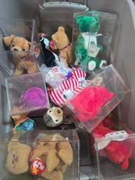 This Large Bin Full Of Ty Beanie Babies And Other Plush Toys