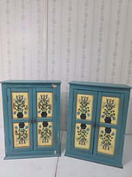 2 Painted Wooden Cabinets, Spice Cabinets
