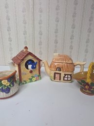 2 Amazing Tea Pots, Birdhouse Teapots